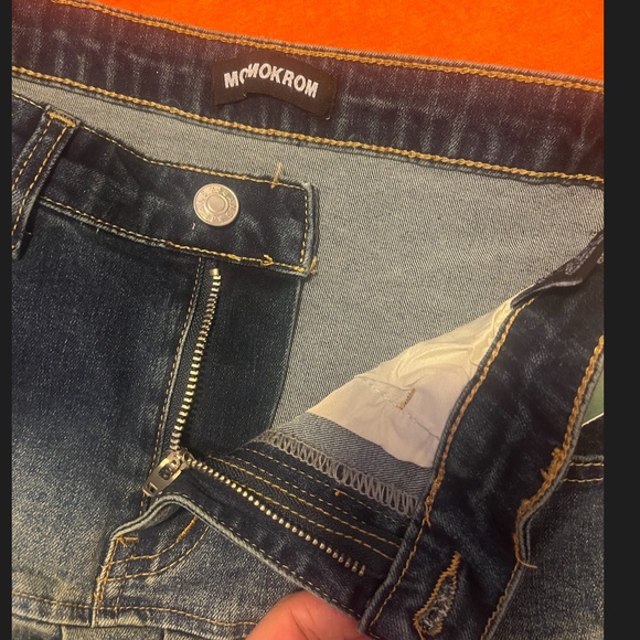 Momokrom (sold by Simons) faded blue pleated denim micro miniskirt NWT - Picture 8 of 12